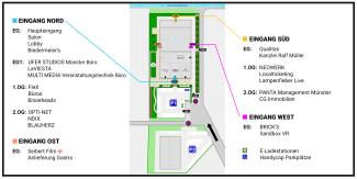 UFER STUDIOS Münster Wegweiser & Lageplan